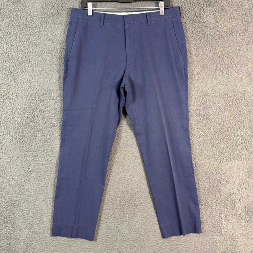 J Crew Pants Mens 32x30 Blue Ludlow Slim Fit Somelos Cotton Lightweight Slacks